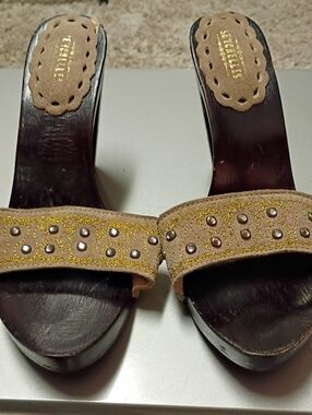 Seychelles Taupe Suede Studded Slide Sandals